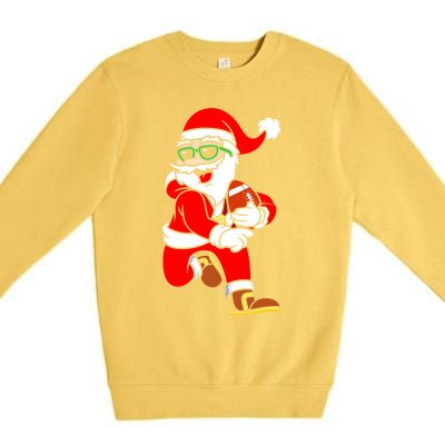 Chistmas Football Player Coach Touchdown Reindeer Xmas Gift Premium Crewneck Sweatshirt