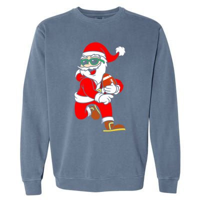 Chistmas Football Player Coach Touchdown Reindeer Xmas Gift Garment-Dyed Sweatshirt