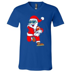 Chistmas Football Player Coach Touchdown Reindeer Xmas Gift V-Neck T-Shirt