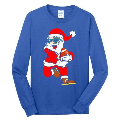 Chistmas Football Player Coach Touchdown Reindeer Xmas Gift Tall Long Sleeve T-Shirt