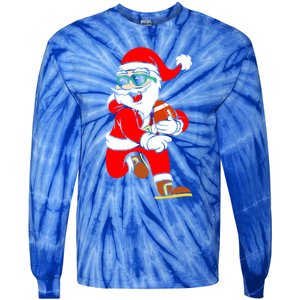 Chistmas Football Player Coach Touchdown Reindeer Xmas Gift Tie-Dye Long Sleeve Shirt