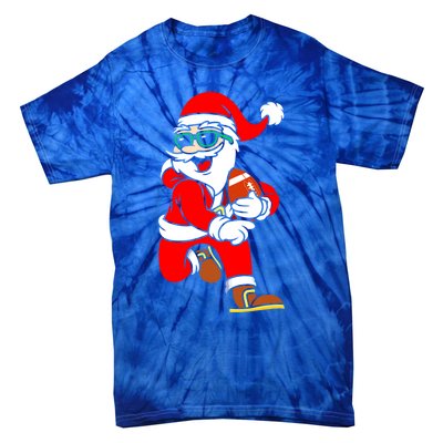 Chistmas Football Player Coach Touchdown Reindeer Xmas Gift Tie-Dye T-Shirt