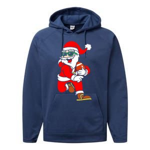 Chistmas Football Player Coach Touchdown Reindeer Xmas Gift Performance Fleece Hoodie