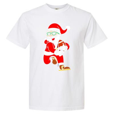 Chistmas Football Player Coach Touchdown Reindeer Xmas Gift Garment-Dyed Heavyweight T-Shirt