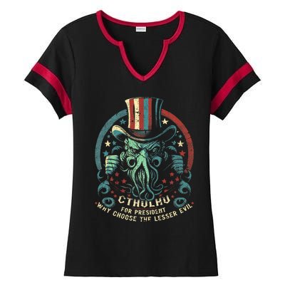 Cthulhu For President Election 2024 Cosmic Horror Cthulhu Ladies Halftime Notch Neck Tee