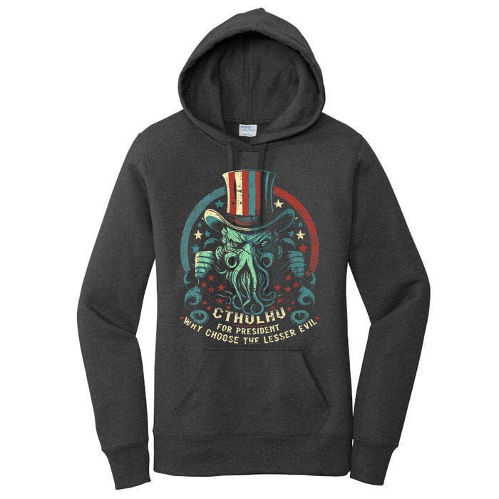 Cthulhu For President Election 2024 Cosmic Horror Cthulhu Women's Pullover Hoodie