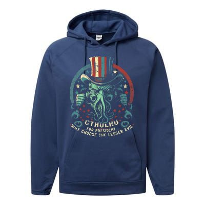 Cthulhu For President Election 2024 Cosmic Horror Cthulhu Performance Fleece Hoodie