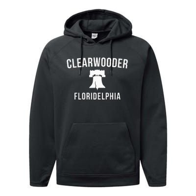 Clearwooder Funny Philadelphia Slang Clearwater Fl Performance Fleece Hoodie