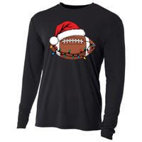 Christmas Football Player Xmas Lights Santa Sports Cooling Performance Long Sleeve Crew