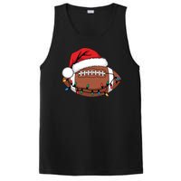 Christmas Football Player Xmas Lights Santa Sports PosiCharge Competitor Tank