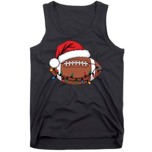 Christmas Football Player Xmas Lights Santa Sports Tank Top