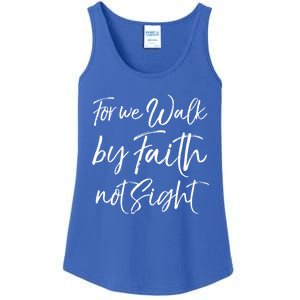 Christian Faith Quote Gift For We Walk By Faith Not Sight Great Gift Ladies Essential Tank