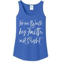 Christian Faith Quote Gift For We Walk By Faith Not Sight Great Gift Ladies Essential Tank