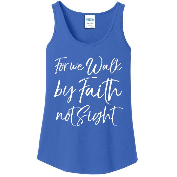 Christian Faith Quote Gift For We Walk By Faith Not Sight Great Gift Ladies Essential Tank