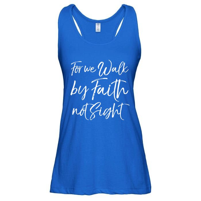 Christian Faith Quote Gift For We Walk By Faith Not Sight Great Gift Ladies Essential Flowy Tank