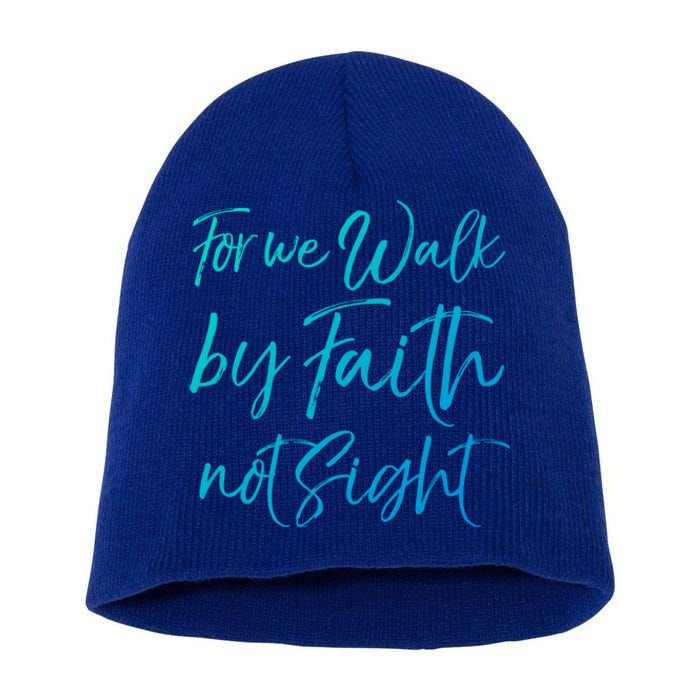 Christian Faith Quote Gift For We Walk By Faith Not Sight Great Gift Short Acrylic Beanie