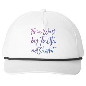 Christian Faith Quote Gift For We Walk By Faith Not Sight Great Gift Snapback Five-Panel Rope Hat