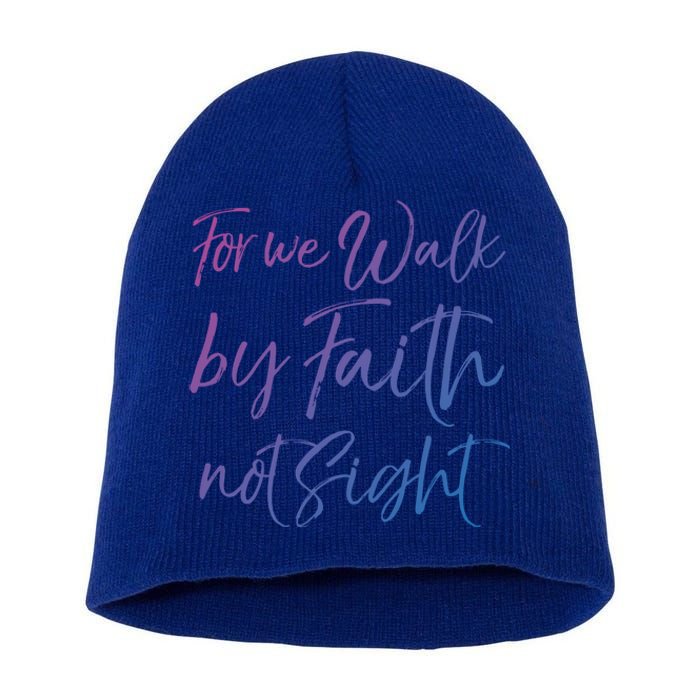 Christian Faith Quote Gift For We Walk By Faith Not Sight Great Gift Short Acrylic Beanie