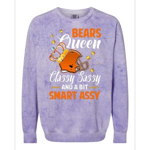 Chicago Football Queen Classy Sassy And A Bit Smart Assy Colorblast Crewneck Sweatshirt