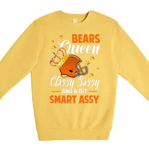 Chicago Football Queen Classy Sassy And A Bit Smart Assy Premium Crewneck Sweatshirt