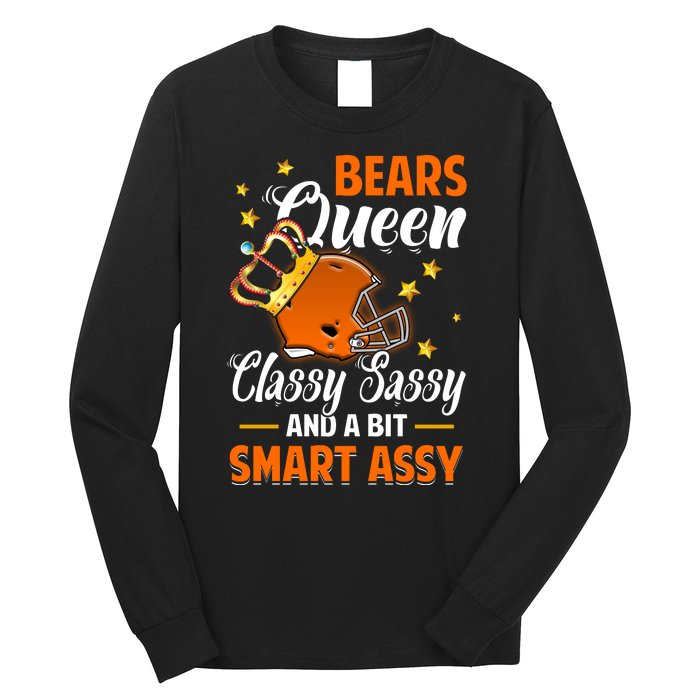 Chicago Football Queen Classy Sassy And A Bit Smart Assy Long Sleeve Shirt