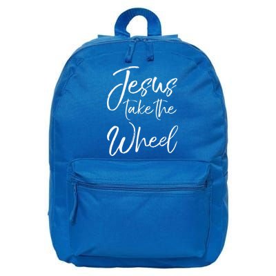 Christian Faith Quote For Cute Jesus Take The Wheel 16 in Basic Backpack