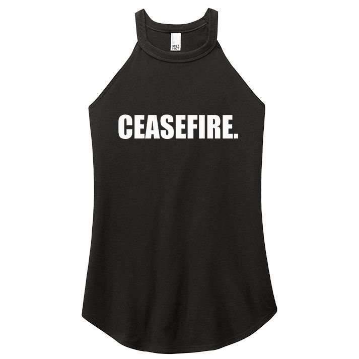 Ceasefire funny quotes  Women's Perfect Tri Rocker Tank
