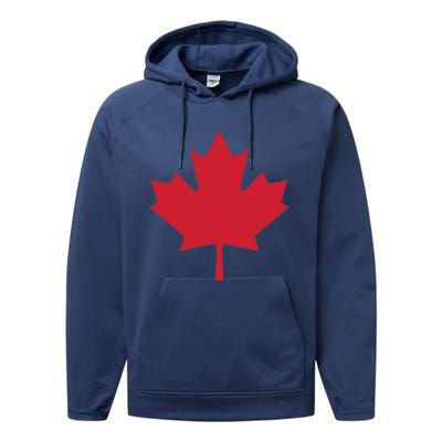 Canadian Flag Red Maple Leaf Canada Day Performance Fleece Hoodie