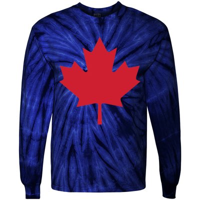 Canadian Flag Red Maple Leaf Canada Day Tie-Dye Long Sleeve Shirt