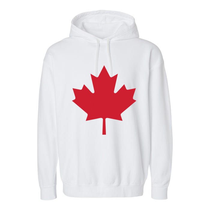 Canadian Flag Red Maple Leaf Canada Day Garment-Dyed Fleece Hoodie