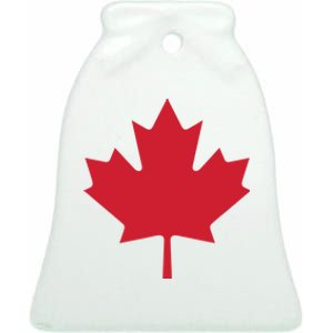 Canadian Flag Red Maple Leaf Canada Day Ceramic Bell Ornament