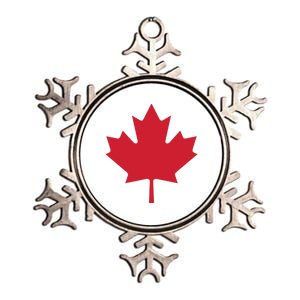 Canadian Flag Red Maple Leaf Canada Day Metallic Star Ornament