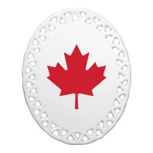 Canadian Flag Red Maple Leaf Canada Day Ceramic Oval Ornament