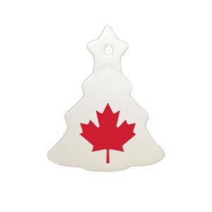 Canadian Flag Red Maple Leaf Canada Day Ceramic Tree Ornament