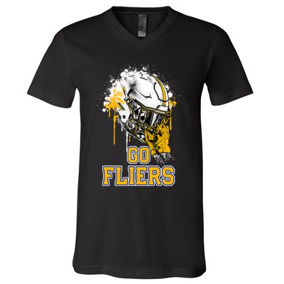 Clyde Fliers Rising Helmet Go V-Neck T-Shirt
