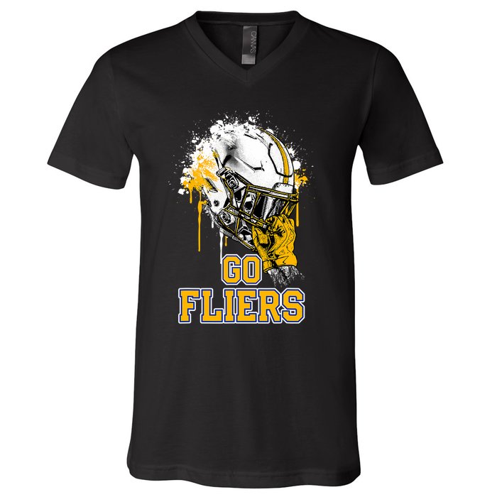 Clyde Fliers Rising Helmet Go V-Neck T-Shirt