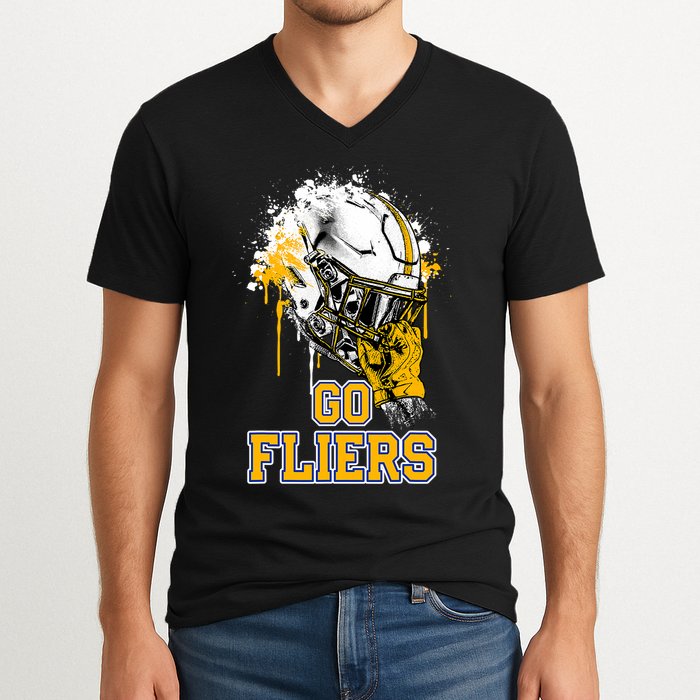 Clyde Fliers Rising Helmet Go V-Neck T-Shirt