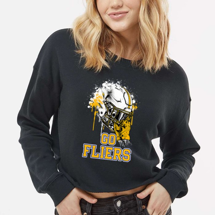 Clyde Fliers Rising Helmet Go Cropped Pullover Crew