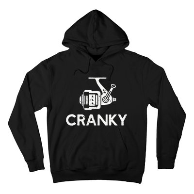 Cranky Fishing Reel Pun Humor Fishermen Hoodie