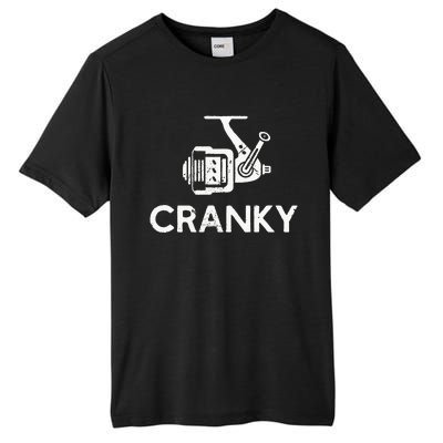 Cranky Fishing Reel Pun Humor Fishermen Tall Fusion ChromaSoft Performance T-Shirt