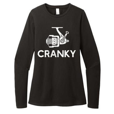 Cranky Fishing Reel Pun Humor Fishermen Womens CVC Long Sleeve Shirt