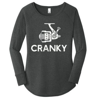 Cranky Fishing Reel Pun Humor Fishermen Women's Perfect Tri Tunic Long Sleeve Shirt