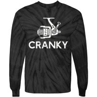 Cranky Fishing Reel Pun Humor Fishermen Tie-Dye Long Sleeve Shirt