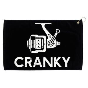 Cranky Fishing Reel Pun Humor Fishermen Grommeted Golf Towel