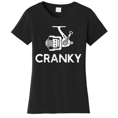 Cranky Fishing Reel Pun Humor Fishermen Women's T-Shirt