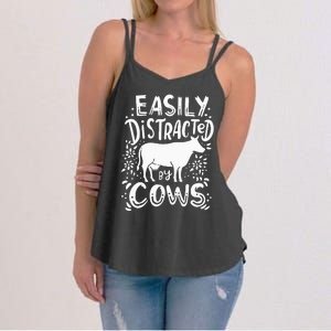 Cow Farmer Ranch Cow Lover Gift Cows Funny Women's Strappy Tank