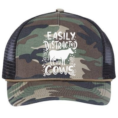 Cow Farmer Ranch Cow Lover Gift Cows Funny Retro Rope Trucker Hat Cap