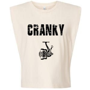 Cranky Fishing Reel Fishing Garment-Dyed Women's Muscle Tee