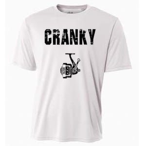 Cranky Fishing Reel Fishing Cooling Performance Crew T-Shirt