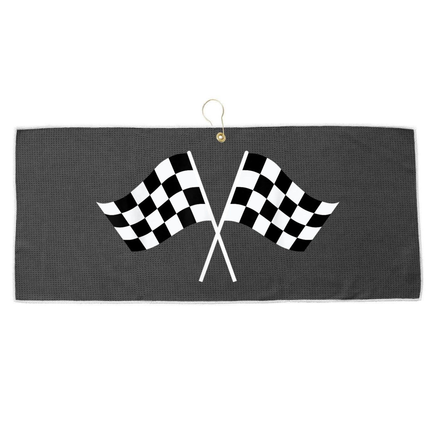 Checkered Flag Racing Large Microfiber Waffle Golf Towel
